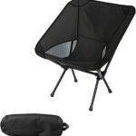 Portable Camping Chair Foldable Outdoor Chair for Hiking Camp Backpacking Lawn Beach Fishing Picnic with Carry Bag (Black)