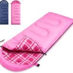 Sleeping Bag for Adults Kids - 4 Seasons Cold & Warm Weather Flannel Camping Sleeping Bags, Lightweight & Waterproof 45°F Sleeping Bag for Camping Hiking Outdoor Travel