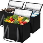 Extra Large Insulated Grocery Bags – 3 Pack Reusable Cooler Totes for Shopping & Outdoor Use