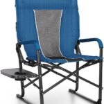 Camping Chair for Adults Lawn Chairs for Outdoor Camping Fishing | High Backrest Reclining Director Heavy Duty Lawn Chairs Support 300 LBS Fishing Chairs with Large Side Table Cup Holders
