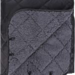 Large Camping Blanket with Sherpa Lining, Black 79"x59" | Cold Weather Warm Thick Outdoor Blanket Comfy Foldable & Windproof for Camping Stadium,Car,Picnics,Pet,Trip,Machine Washable
